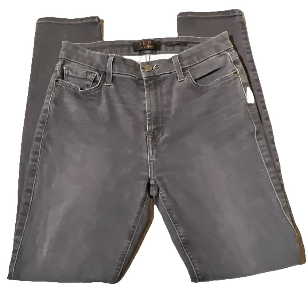 7 For All Mankind Jen 7 Women Sz 2 Skinny Denim Charcoal Wash Casual Stretch EUC